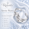Rolanty™ Silver Cuff Bracelet for Women, Sculptural Wave Bangle, Open Adjustable Bracelet, Modern Statement Costume Jewelry