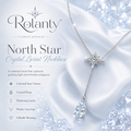 Rolanty™ North Star Necklace for Women, Silver Celestial Lariat Necklace, Crystal Pendant Jewelry, Dainty Layering Gift